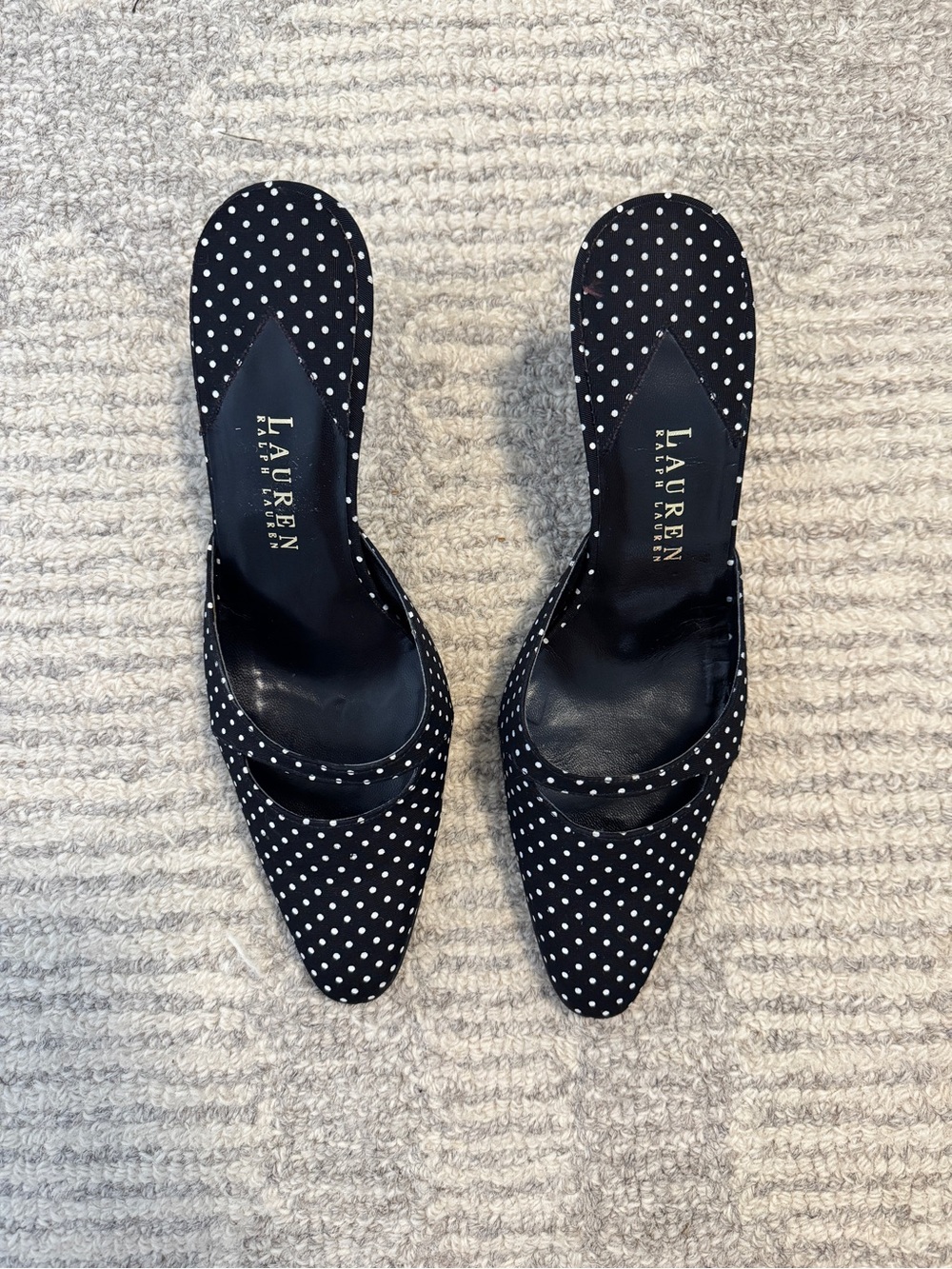 LAUREN Ralph Lauren Black Polka Dot Heels